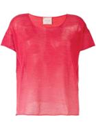 Fine Edge Ombré Degrade Knitted Top - Red