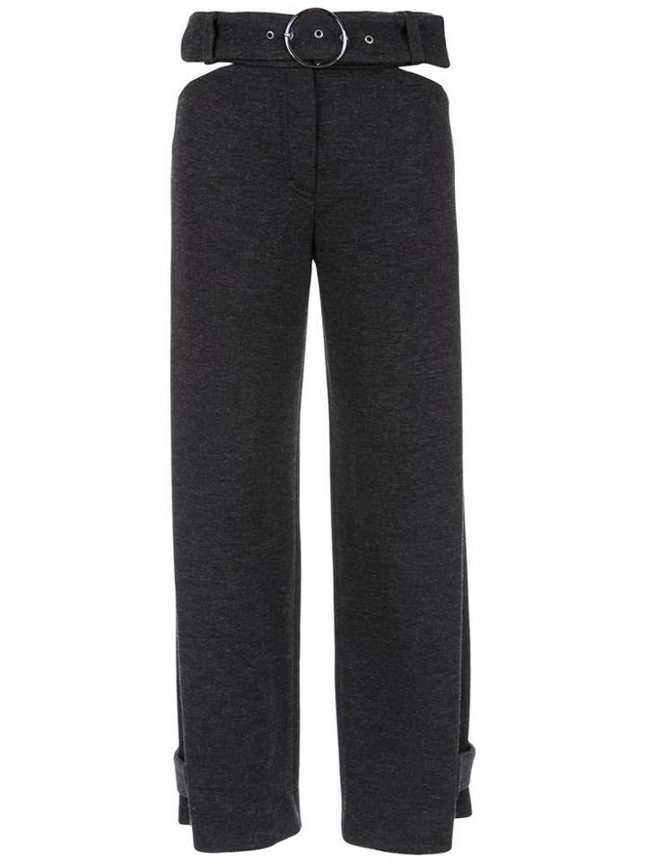 Nk Wool-blend Straight-fit Trousers - Grey