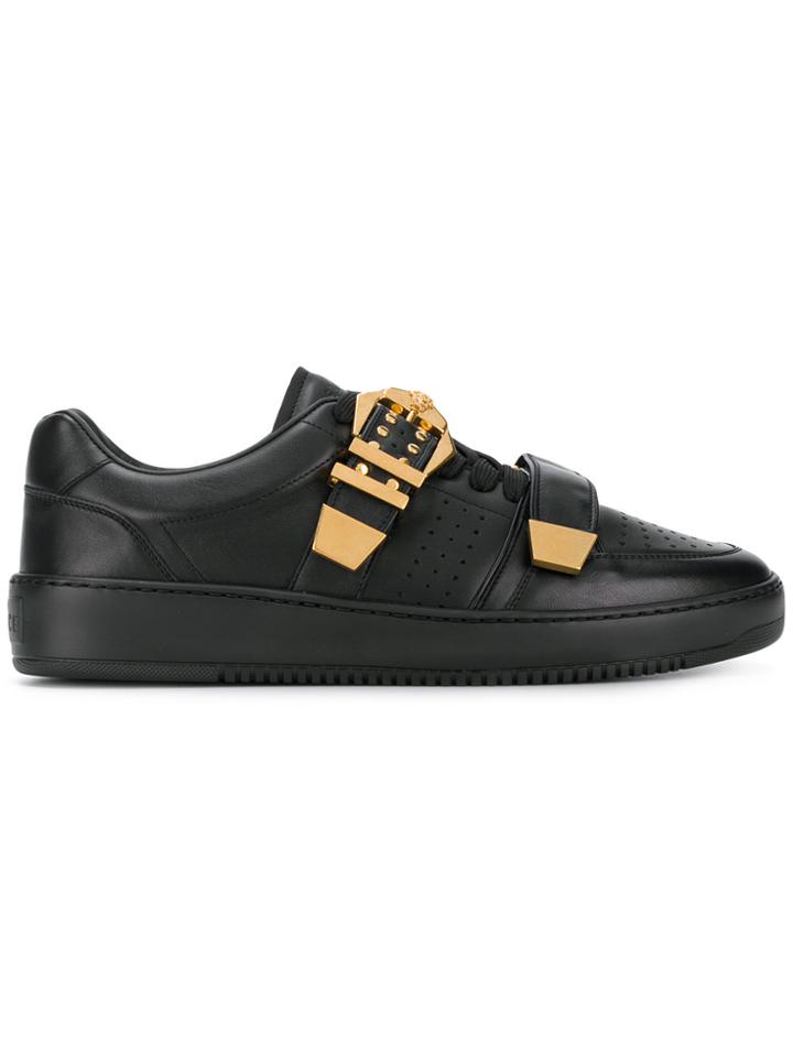 Versace Buckled Sneakers - Black