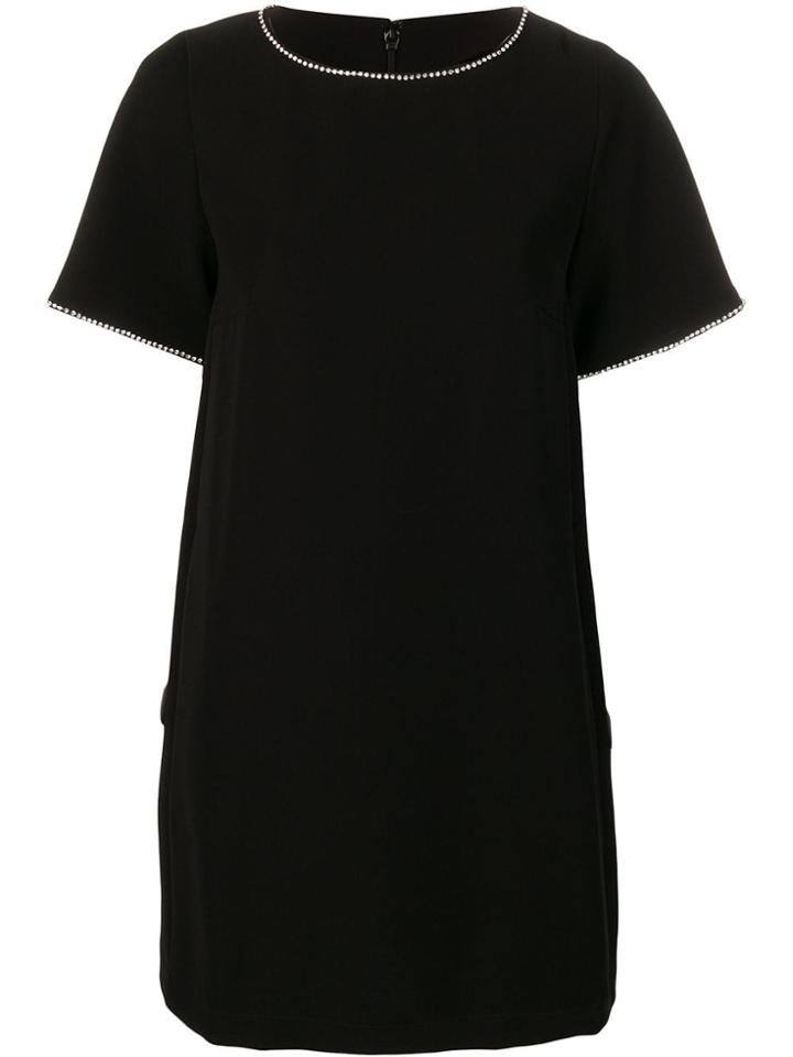 Mcq Alexander Mcqueen Embellished Cape-effect Dress - Black