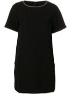Mcq Alexander Mcqueen Embellished Cape-effect Dress - Black