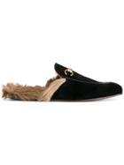 Gucci Fox Fur Lining Slippers - Black