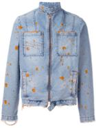 Walter Van Beirendonck Vintage Distressed Denim Jacket, Men's, Size: Medium, Blue