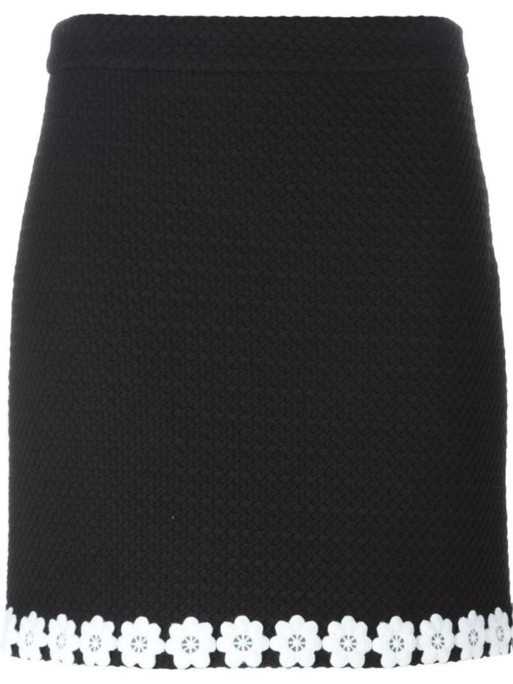 Boutique Moschino Floral Trim A-line Skirt