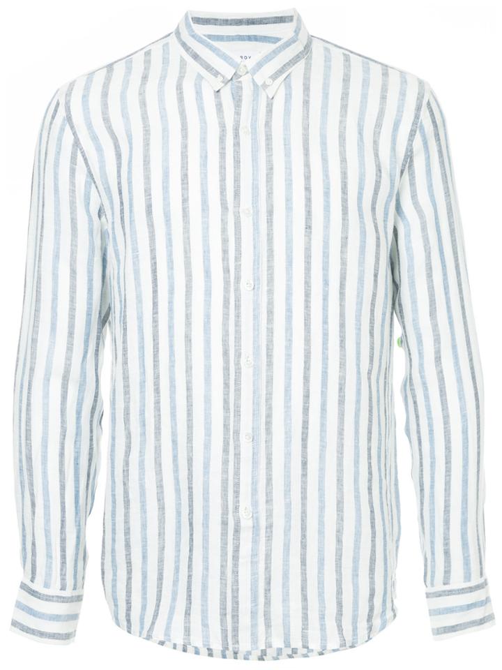 Venroy Striped Button Down Shirt - Blue