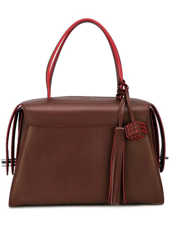 Tod's Snap Closure Tote Bag, Women's, Brown