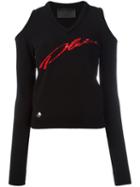 Philipp Plein Cut-out Knitted Top, Women's, Size: Small, Black, Polyester/viscose