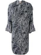 Marni - Beardsley Print Draped Dress - Women - Cotton - 42, Black, Cotton