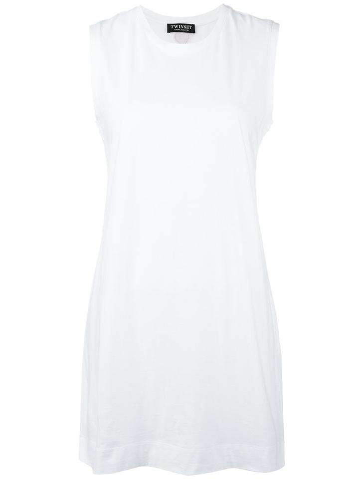 Twin-set Long Sleeveless T-shirt, Women's, Size: Small, White, Cotton