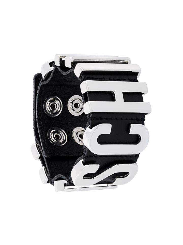 Moschino Logo Plaque Cuff, Women's, Black