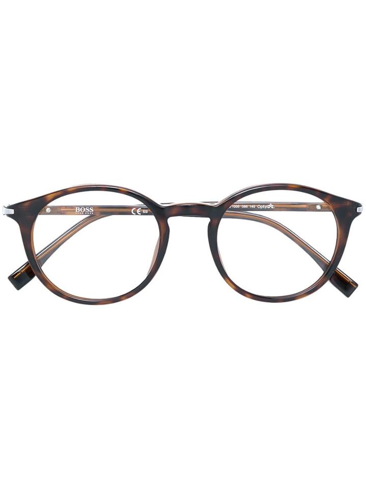 Boss Hugo Boss Tortoise-shell Effect Round Glasses - Brown