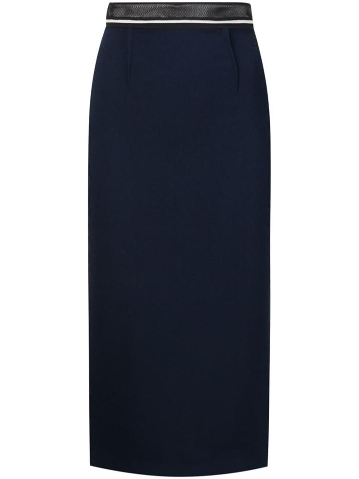 Roland Mouret Arreton Pencil Skirt, Women's, Size: 12, Blue, Spandex/elastane/acetate/viscose