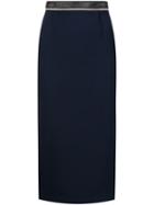 Roland Mouret Arreton Pencil Skirt, Women's, Size: 12, Blue, Spandex/elastane/acetate/viscose
