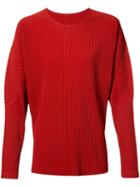 Homme Plissé Issey Miyake - Long-sleeve T-shirt - Men - Polyester - 2, Red, Polyester