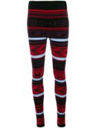 Laneus Striped Knitted Leggings - Multicolour