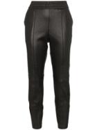 Sprwmn High-waisted Stretch Leather Track Pants - Black