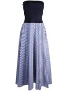Adeam Bandeau With Gingham Dress - Blue