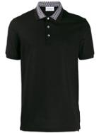 Salvatore Ferragamo Contrasting Collar Polo Shirt - Black