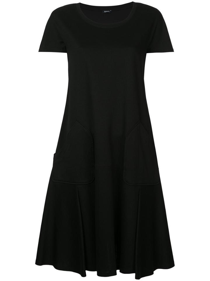 Jil Sander Navy Flared Midi Dress - Black