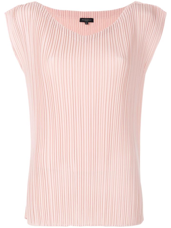 Antonelli Plissé Top - Pink & Purple