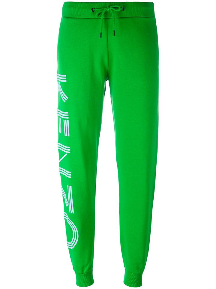 Kenzo Logo Appliqué Trackpants, Women's, Size: Medium, Green, Cotton