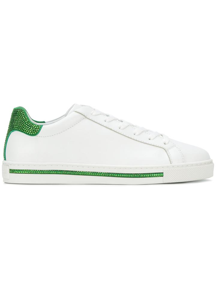 René Caovilla Embellished Sneakers - White