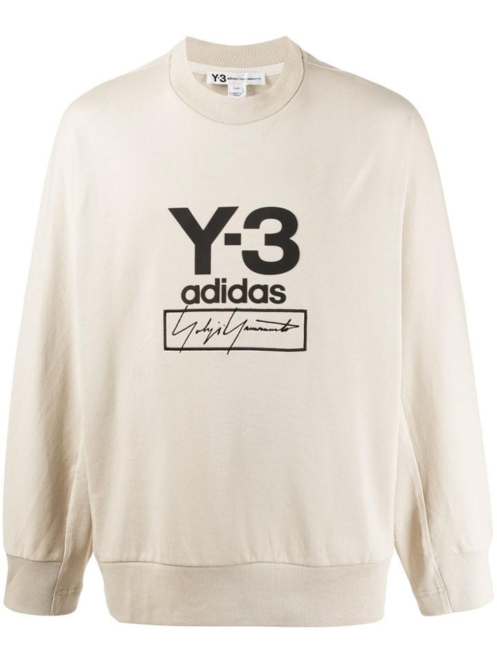 Y-3 Printed Logo Sweater - Neutrals