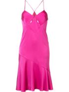 Galvan - Flared Skirt Dress - Women - Polyester/triacetate - 38, Pink/purple, Polyester/triacetate