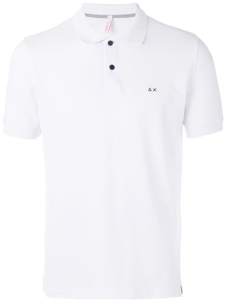Sun 68 Contrast Logo Polo Shirt - White