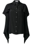 J.w.anderson Ruffled Shoulder Shirts, Women's, Size: 12, Black, Silk/viscose