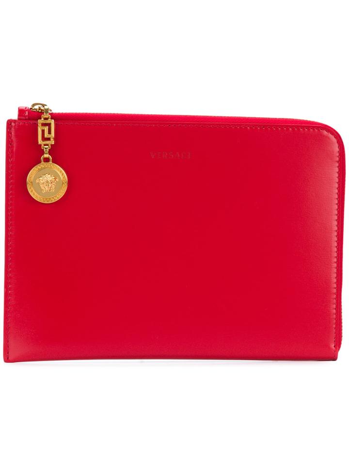 Versace Medusa Lock Clutch Bag - Red
