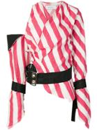 Marques'almeida Striped Belted Blouse - Red