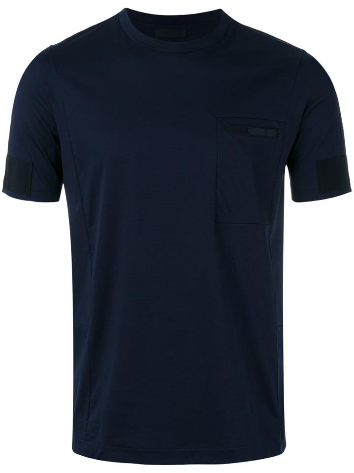 Prada Panelled T-shirt, Men's, Size: Xxl, Blue, Cotton