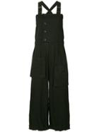 Yohji Yamamoto Oversize Cropped Overalls - Black