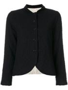 Apuntob Printed Detail Fitted Jacket - Black