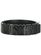 Moschino Logo Belt, Men's, Size: 75, Black, Calf Leather