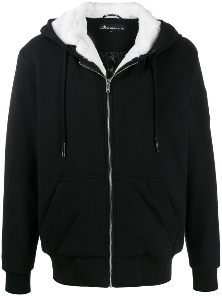 Moose Knuckles Bad Ass Bunny Sherpa Lined Hoodie - Black