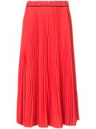Marc Jacobs Pleated Midi Skirt - Red