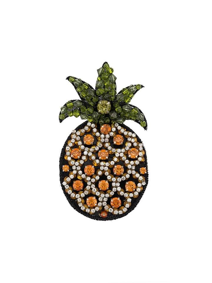 Nº21 Embellished Pineapple Brooch - Green
