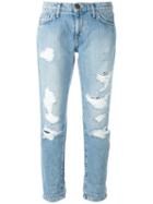 Cropped Distressed Jeans - Women - Cotton - 31, Blue, Cotton, Current/elliott
