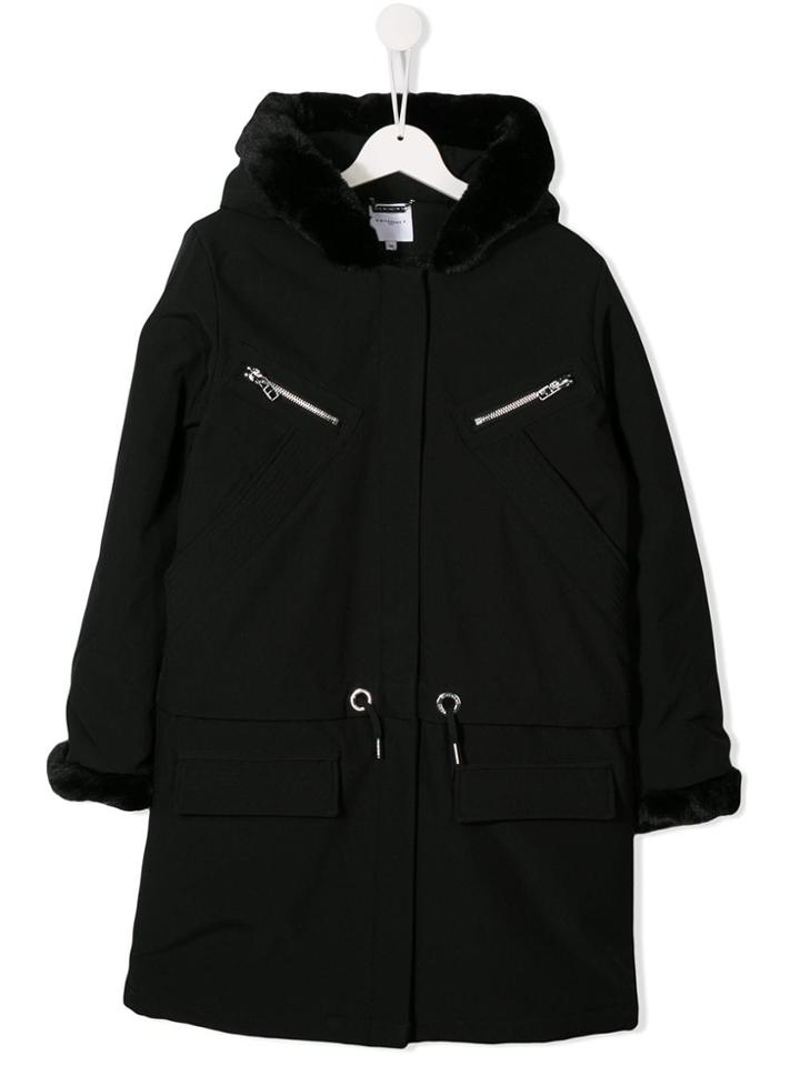 Givenchy Kids Teen Embroidered Duffle Coat - Black