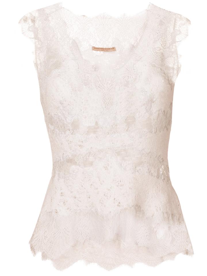 Ermanno Scervino Lace Vest Top - Nude & Neutrals