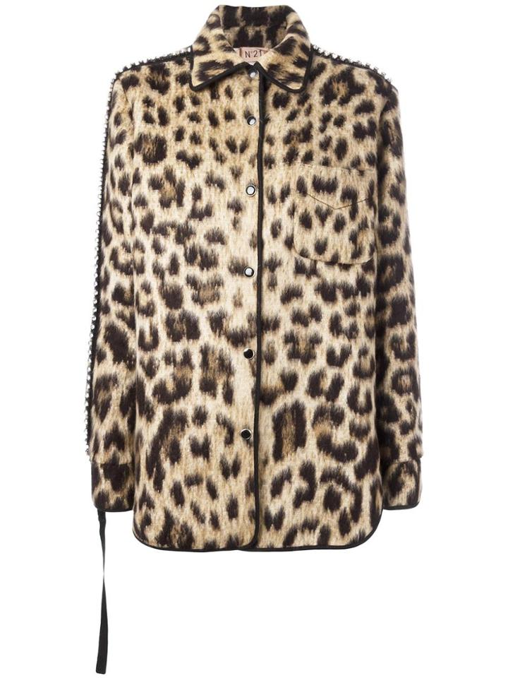 No21 Leopard Print Jacket - Brown