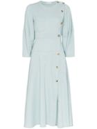 Rejina Pyo Button Down Linen Midi Dress - Blue