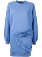 Love Moschino Heart Detail Dress, Women's, Size: 42, Blue, Cotton/polyester