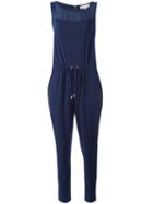 Michael Michael Kors - Drawstring Tapered Leg Jumpsuit - Women - Polyester/spandex/elastane - M, Blue, Polyester/spandex/elastane
