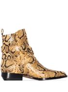 Chloé Rylee 30mm Snake-effect Ankle Boots - Yellow