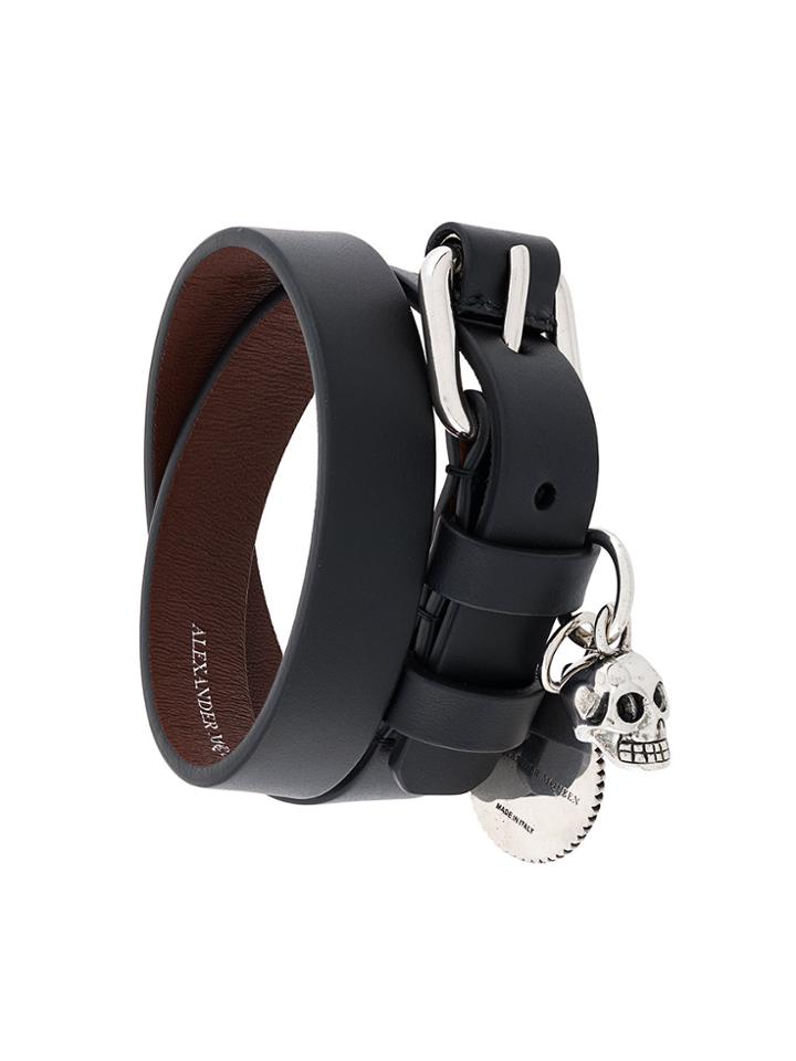 Alexander Mcqueen Wraparound Skull Charm Bracelet - Black