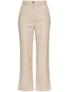 Maryam Nassir Zadeh Willow Houndstooth Wool Trousers - Brown