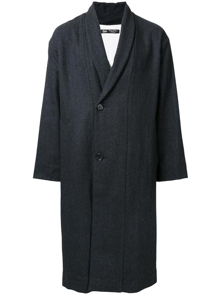 Gold Herringbone Shawl Collar Coat, Men's, Size: Small, Grey, Polyester/wool/nylon/angora